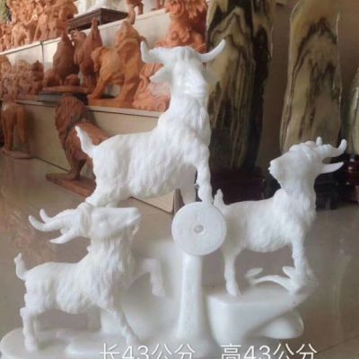 校园动物羊石雕