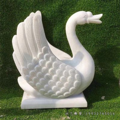 广场动物天鹅石雕
