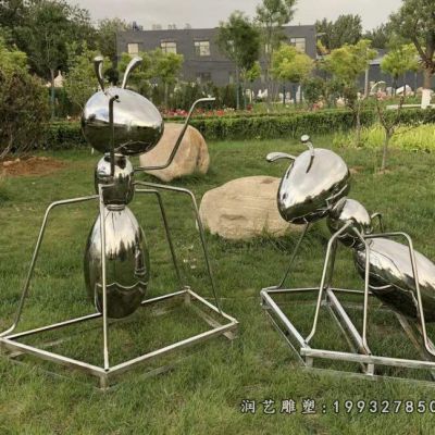 花园不锈钢蚂蚁雕塑