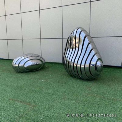 商业街不锈钢石头雕塑