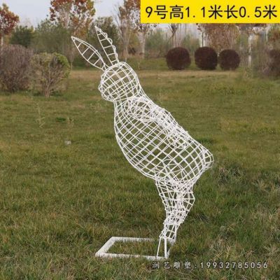 企业不锈钢兔子雕塑