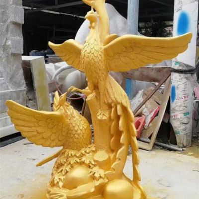 游乐场动物凤凰铜雕