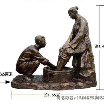 街道孝顺人物铜雕