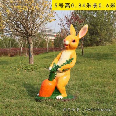 公园玻璃钢兔子雕塑