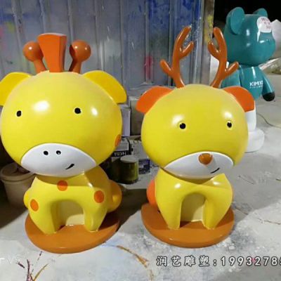 公园玻璃钢十二生肖雕塑