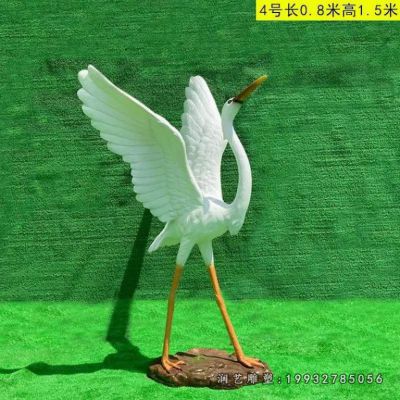 小区玻璃钢白鹭雕塑