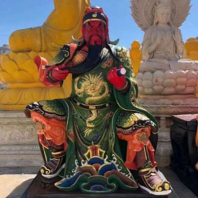 酒店玻璃钢关公雕塑