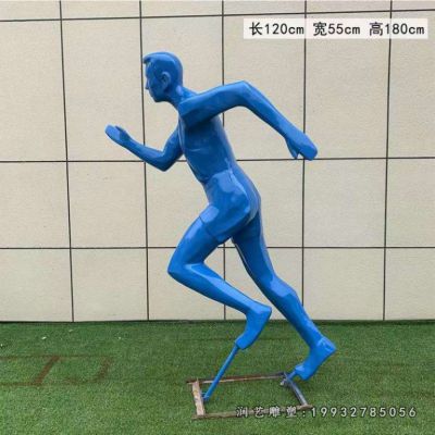 花园玻璃钢跑步雕塑