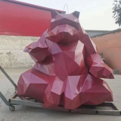 校园不锈钢熊雕塑