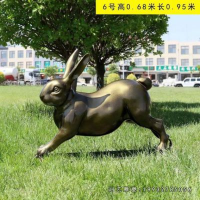 小区动物兔子铜雕