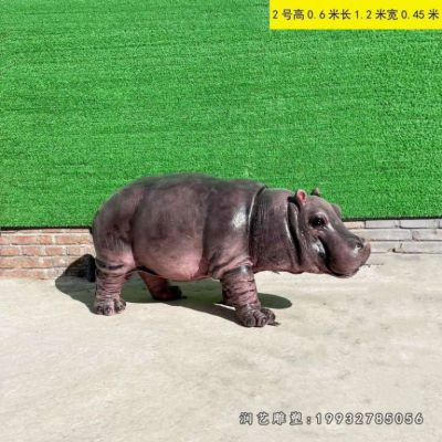 小区玻璃钢河马雕塑