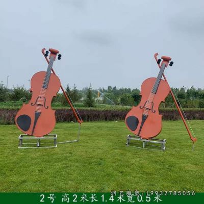 商业街不锈钢大提琴雕塑