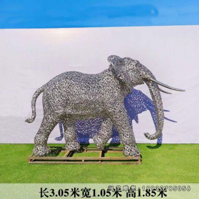 园林不锈钢动物大象雕塑