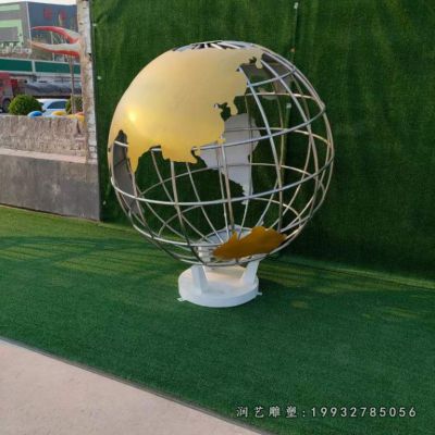商场不锈钢地球仪雕塑