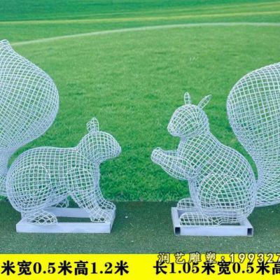 公司不锈钢松鼠雕塑