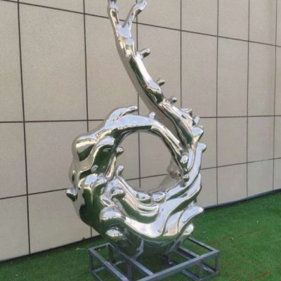 学校不锈钢海浪雕塑