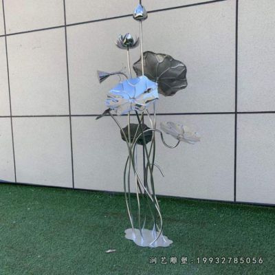 步行街不锈钢荷花雕塑